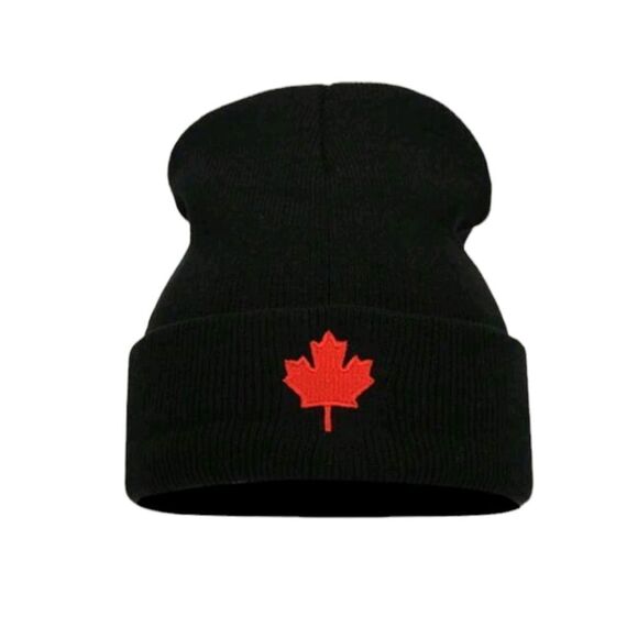 Canadian Maple Leaf Knit Beanie - Picture 1 of 4